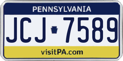 PA license plate JCJ7589