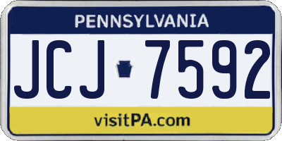 PA license plate JCJ7592