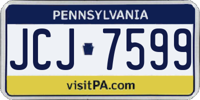 PA license plate JCJ7599