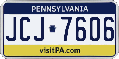 PA license plate JCJ7606