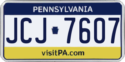 PA license plate JCJ7607