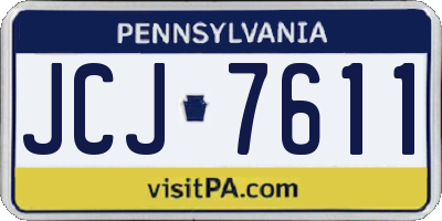 PA license plate JCJ7611