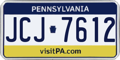 PA license plate JCJ7612