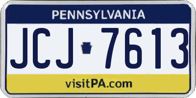 PA license plate JCJ7613