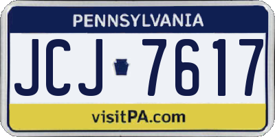 PA license plate JCJ7617