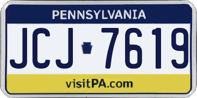 PA license plate JCJ7619