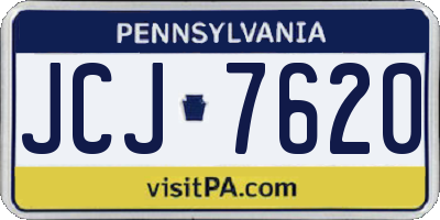 PA license plate JCJ7620