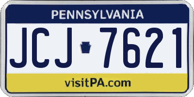 PA license plate JCJ7621