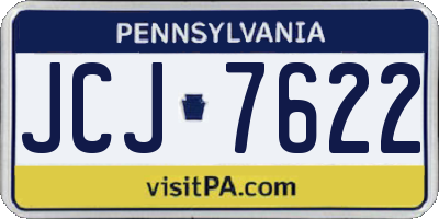 PA license plate JCJ7622