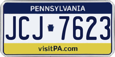 PA license plate JCJ7623