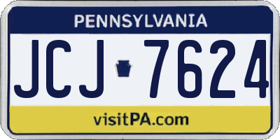 PA license plate JCJ7624