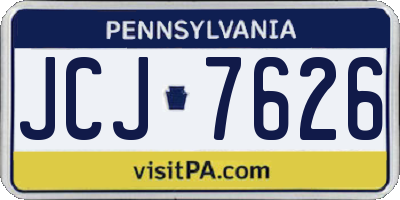 PA license plate JCJ7626