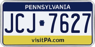PA license plate JCJ7627