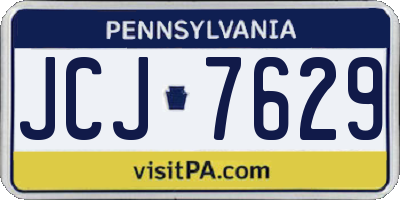 PA license plate JCJ7629