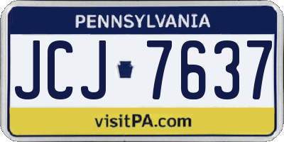 PA license plate JCJ7637