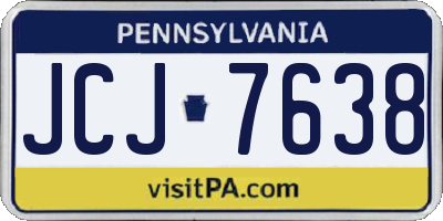 PA license plate JCJ7638