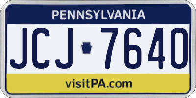 PA license plate JCJ7640