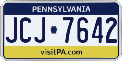 PA license plate JCJ7642