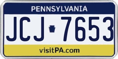 PA license plate JCJ7653