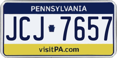 PA license plate JCJ7657