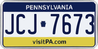PA license plate JCJ7673