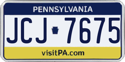 PA license plate JCJ7675
