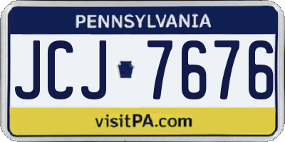 PA license plate JCJ7676
