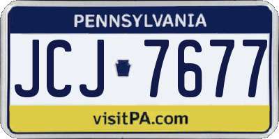 PA license plate JCJ7677