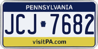 PA license plate JCJ7682