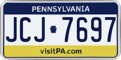 PA license plate JCJ7697