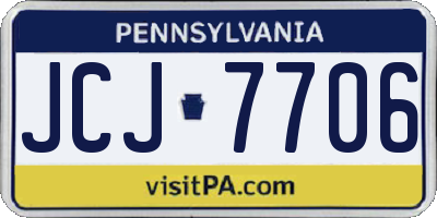 PA license plate JCJ7706