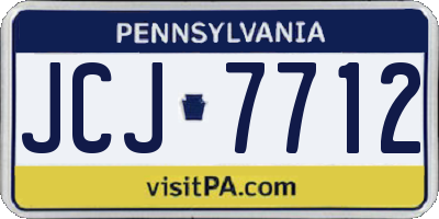 PA license plate JCJ7712