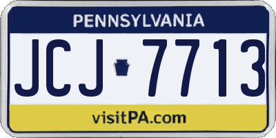 PA license plate JCJ7713