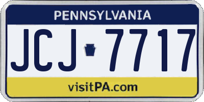 PA license plate JCJ7717