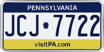 PA license plate JCJ7722