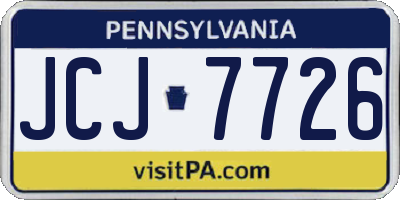 PA license plate JCJ7726