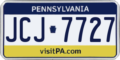 PA license plate JCJ7727
