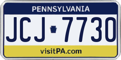 PA license plate JCJ7730