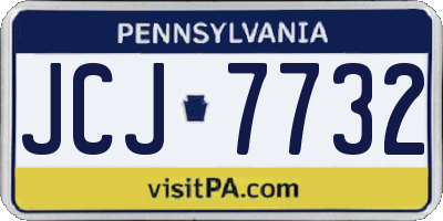 PA license plate JCJ7732