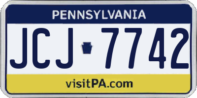 PA license plate JCJ7742