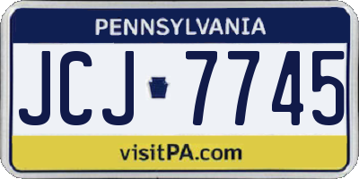 PA license plate JCJ7745