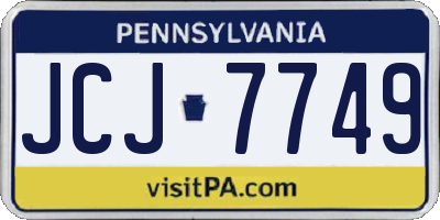 PA license plate JCJ7749