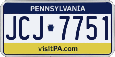 PA license plate JCJ7751