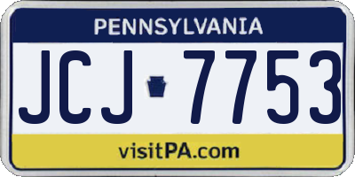 PA license plate JCJ7753