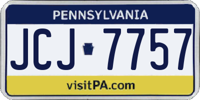 PA license plate JCJ7757