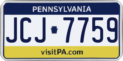 PA license plate JCJ7759