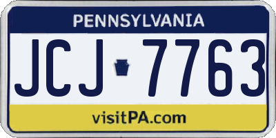 PA license plate JCJ7763
