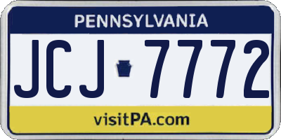 PA license plate JCJ7772