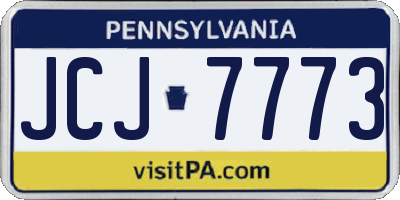 PA license plate JCJ7773