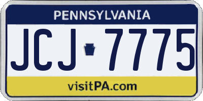 PA license plate JCJ7775